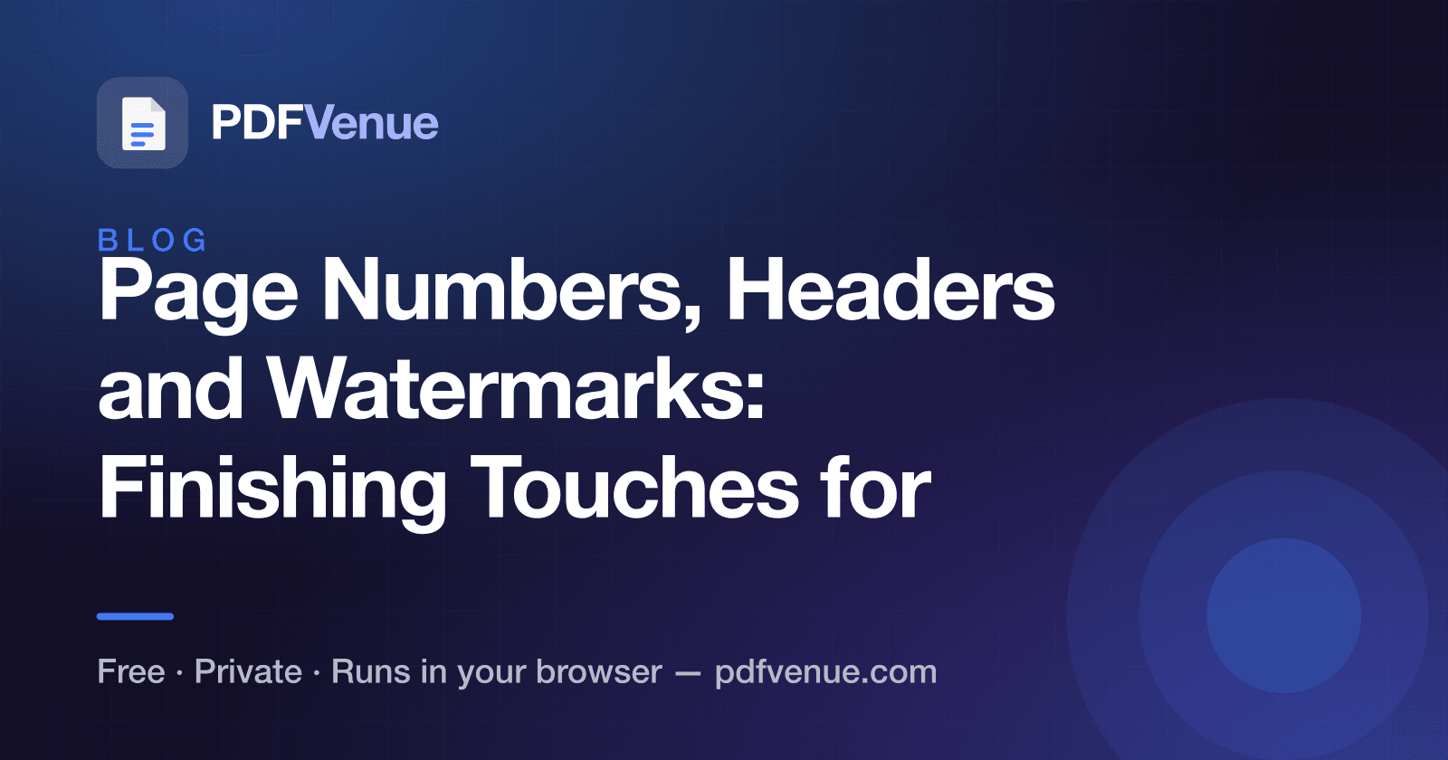 Illustration about adding page numbers and watermarks to PDFs