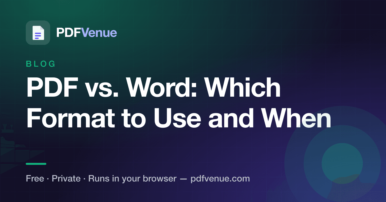 Illustration comparing the PDF and Word document formats