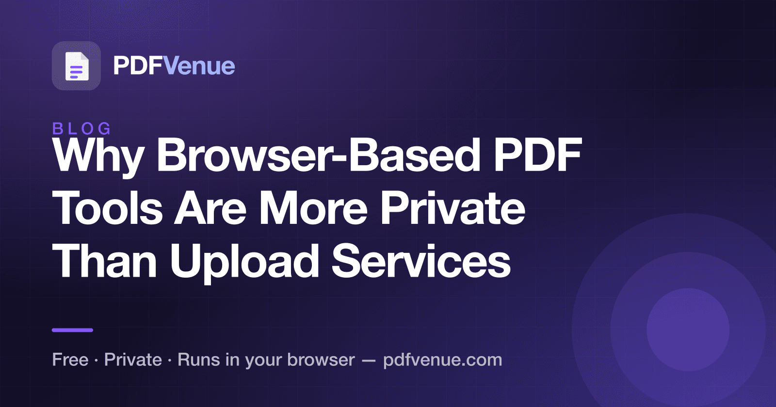 Illustration about local in-browser PDF processing and privacy